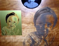 Here the image is etched directly into the background wood, for an interesting look